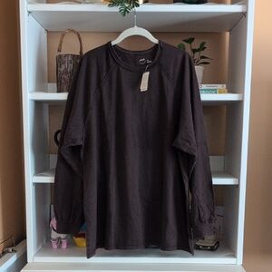 Aerie Cozy Long Sleeve Oversized Boyfriend T-Shirt